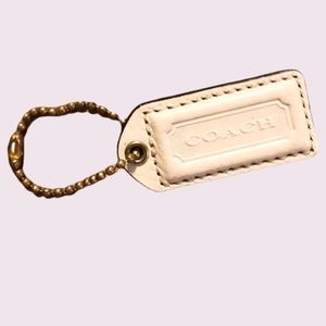 Coach White Leather Logo KeyFob/Hangtag